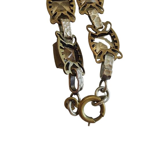 Antique Deco European Faceted Heavy Crystal Necklace with Gargoyle Over Pendant - Picture 8 of 9